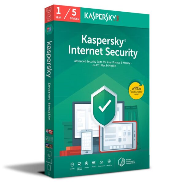 Kaspersky Internet Security – 5 Devices – 1 Year License.