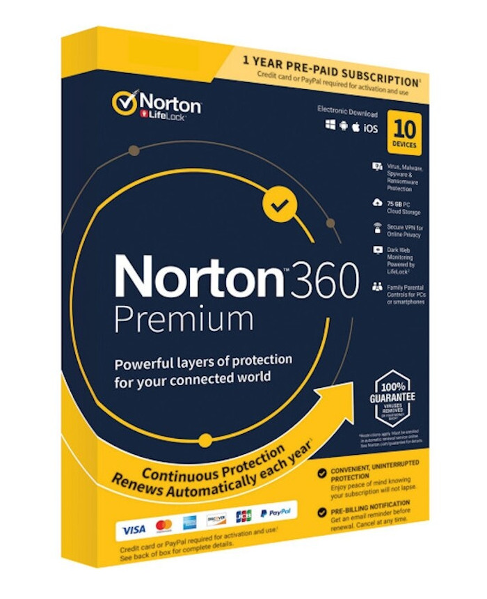 Norton Security Premium – 10 PCs – 1 Year – Bind Account + Key.